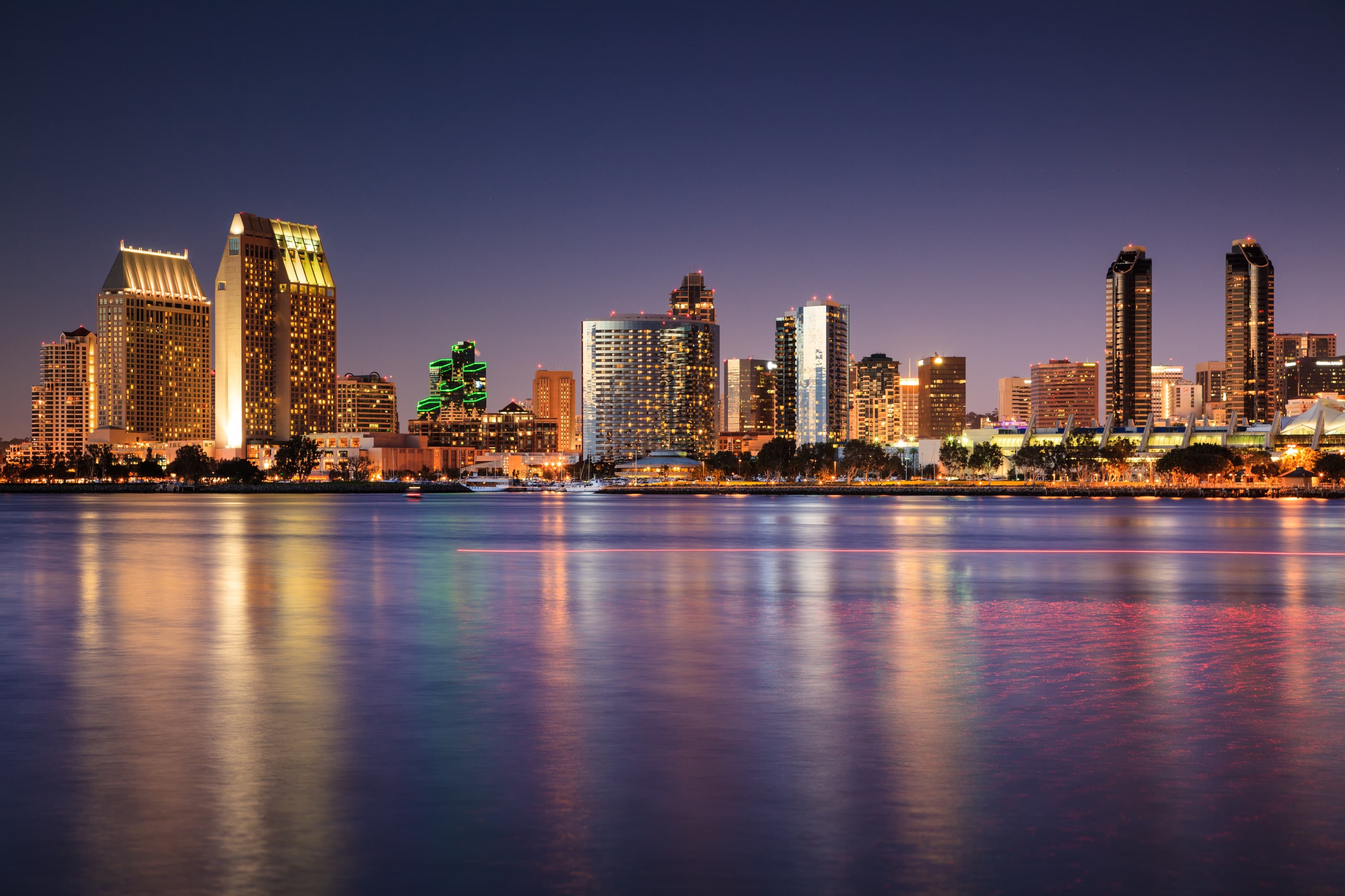 San Diego skyline at dusk